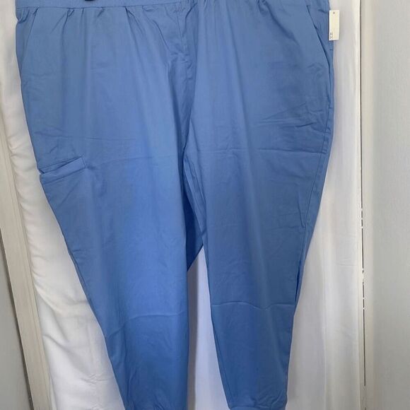 Amazon Essentials Women’s Slim Fit Scrub Jogger Pants Blue Drawstring Size 6X NW - Picture 1 of 4